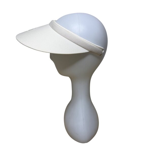Liz Claiborne Womens White Cotton Adjustable Visor Hat Summer Embroidered Logo - Picture 4 of 8
